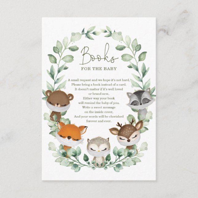 Tarjeta De Recepción Libros de animales de bosque de cuarentena para el (Anverso)