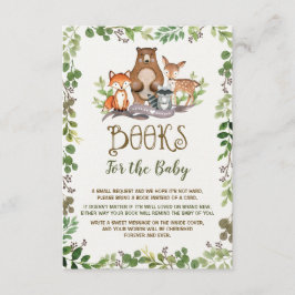 Tarjeta De Recepción Libros de animales de bosque de vegetación para bo