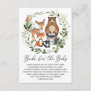 Tarjeta De Recepción Libros de animales de bosque de vegetación suave p