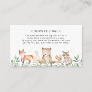 Tarjeta De Recepción Libros de animales de bosque para Baby Shower