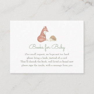 Tarjeta De Recepción Libros de animales de bosque para Baby Shower
