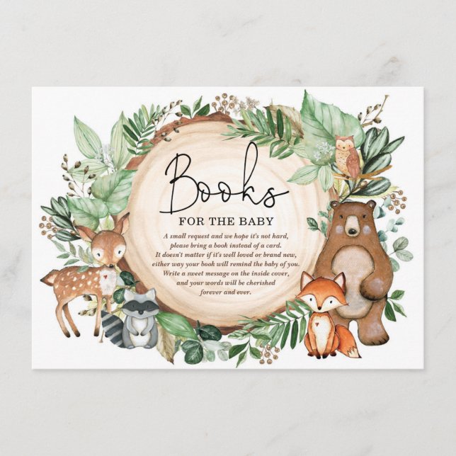 Tarjeta De Recepción Libros de animales de bosque para bebé (Anverso)