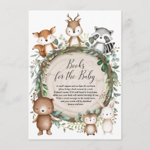 Tarjeta De Recepción Libros de animales de bosque rústico para bebés