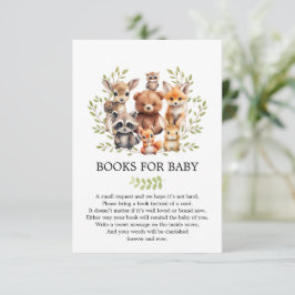 Tarjeta De Recepción Libros de animales de bosque verde de sabio suave 