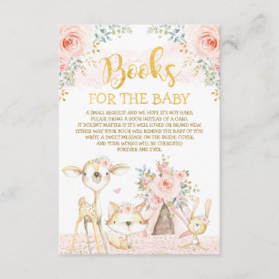 Tarjeta De Recepción Libros de animales de la floral floral de Rubor pa