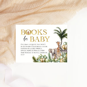 Tarjeta De Recepción Libros de animales de la selva Safari para Baby Sh