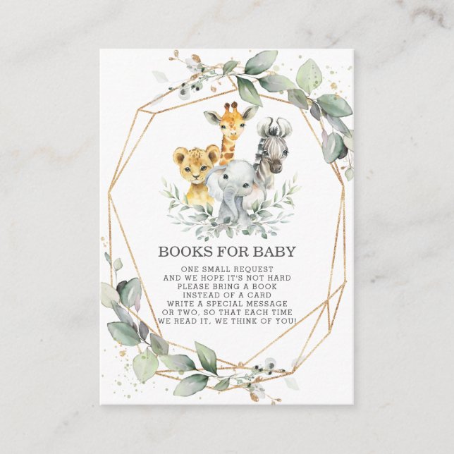 Tarjeta De Recepción Libros de animales de la selva verde de la moda pa (Anverso)