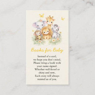 Tarjeta De Recepción Libros de Animales de Safari Dulces para Bebé