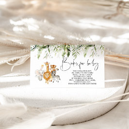 Tarjeta De Recepción Libros de animales de Safari para bebé