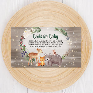 Tarjeta De Recepción Libros De Animales De Winter Woodland Para Baby Sh