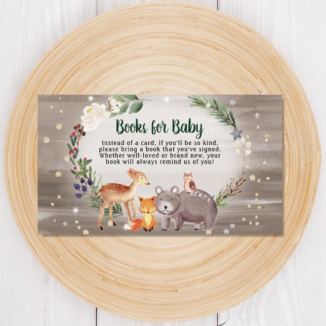 Tarjeta De Recepción Libros De Animales De Winter Woodland Para Baby Sh (Subido por el creador)