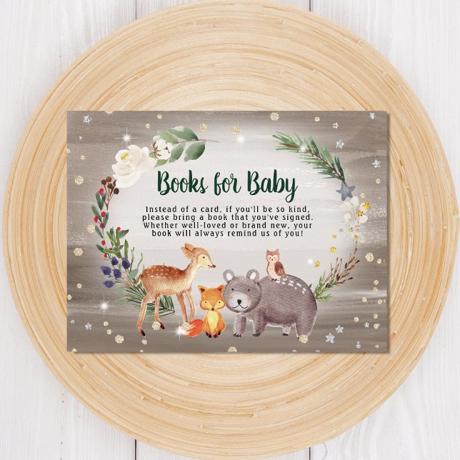 Tarjeta De Recepción Libros De Animales De Winter Woodland Para Baby Sh (Subido por el creador)