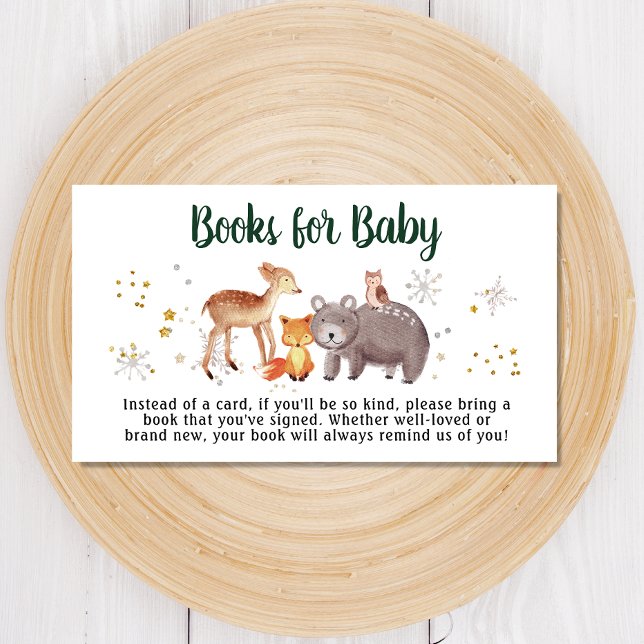 Tarjeta De Recepción Libros De Animales De Winter Woodland Para Baby Sh (Subido por el creador)