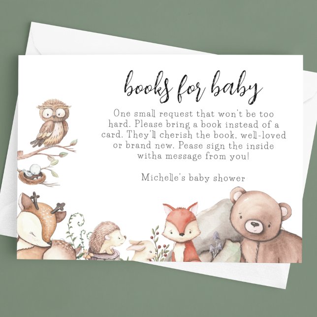 Tarjeta De Recepción Libros De Animales De Woodland Para Baby Shower (Subido por el creador)