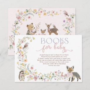 Tarjeta De Recepción Libros de Animales del Bosque de Flores Silvestres
