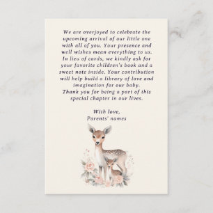 Tarjeta De Recepción Libros de animales del bosque para bebé ciervo mad