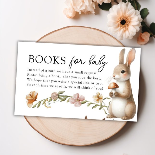 Tarjeta De Recepción Libros de animales forestales de Woodland para Bab (Woodland Forest Animals Books for Baby Shower Enclosure Card)
