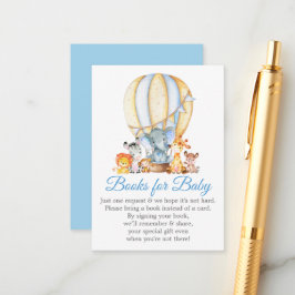 Tarjeta De Recepción Libros De Animales Safari Para Bebés Azul Ducha De