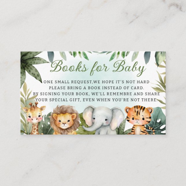 Tarjeta De Recepción Libros de animales salvajes de la selva tropical p (Anverso)