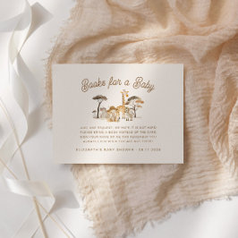 Tarjeta De Recepción Libros de animales salvajes de Safari para el bebé