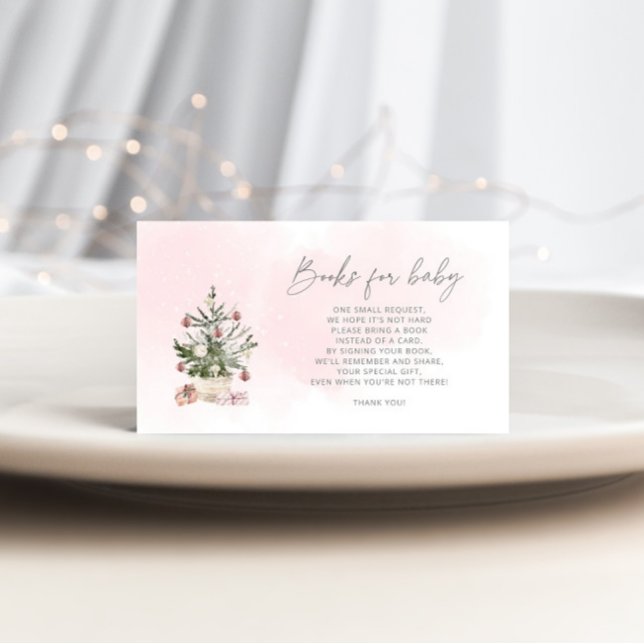 Tarjeta De Recepción Libros de árbol de navidad rosado para bebé (Subido por el creador)