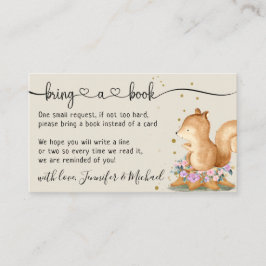 Tarjeta De Recepción Libros de ardilla del bosque beige para bebé