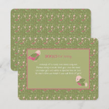 Libros de aves verdes y rosas para bebés