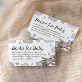 Tarjeta De Recepción Libros de avión azul para bebé Baby Shower