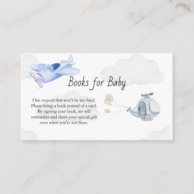 Tarjeta De Recepción Libros de avión para bebé (Anverso)
