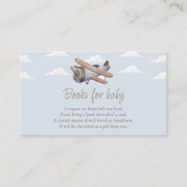 Tarjeta De Recepción Libros de avión para bebé, Baby Shower de viajes