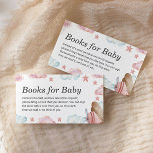 Tarjeta De Recepción Libros de avión rosado para bebé Baby Shower