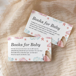 Tarjeta De Recepción Libros de avión rosado para bebé Baby Shower