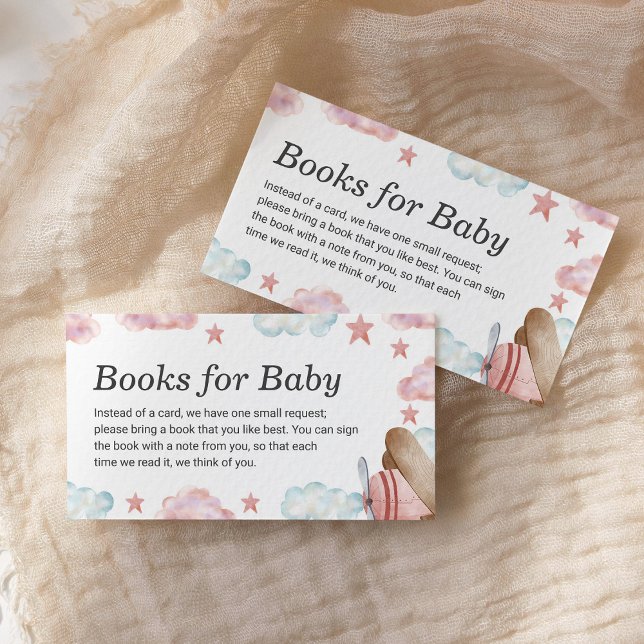 Tarjeta De Recepción Libros de avión rosado para bebé Baby Shower (Subido por el creador)