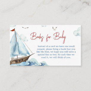 Tarjeta De Recepción Libros de Baby Shower azul rojo para bebé