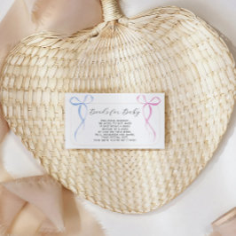 Tarjeta De Recepción Libros De Baby Shower Azules Rosa Para Bebés