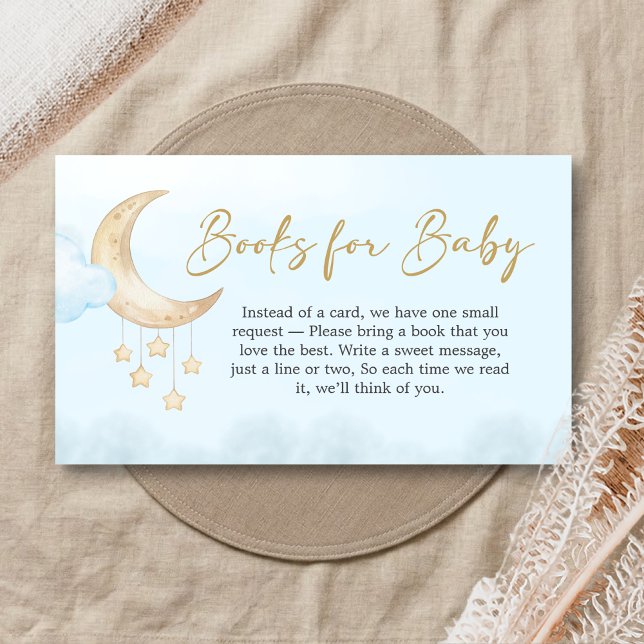 Tarjeta De Recepción Libros de Baby Shower Blue Over the Moon para Bebé (Over the Moon Baby Shower Books for Baby)