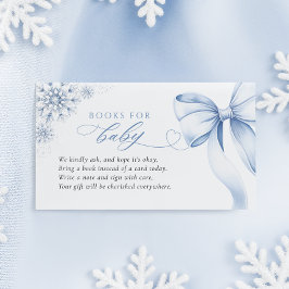 Tarjeta De Recepción Libros de Baby Shower Blue Snowflake para bebé