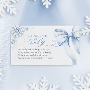 Tarjeta De Recepción Libros de Baby Shower Blue Snowflake para bebé