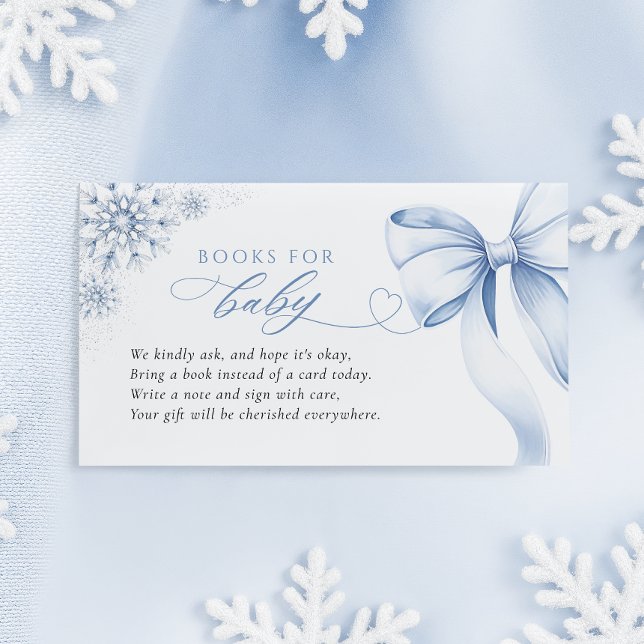 Tarjeta De Recepción Libros de Baby Shower Blue Snowflake para bebé (Subido por el creador)
