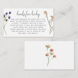 Tarjeta De Recepción Libros de Baby Shower Boho Meadow Blooms Para Bebé