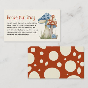 Tarjeta De Recepción Libros de Baby Shower Caprichosos de Hongos para B