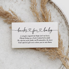 Tarjeta De Recepción Libros de Baby Shower con guiones modernos para el