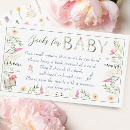 Tarjeta De Recepción Libros de Baby Shower de alfabeto floral para bebé