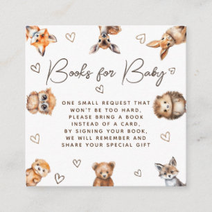Tarjeta De Recepción libros de baby shower de animales del bosque para 