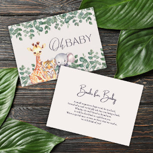 Tarjeta De Recepción Libros de Baby Shower de animales salvajes para be