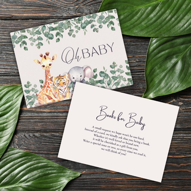Tarjeta De Recepción Libros de Baby Shower de animales salvajes para be (Subido por el creador)