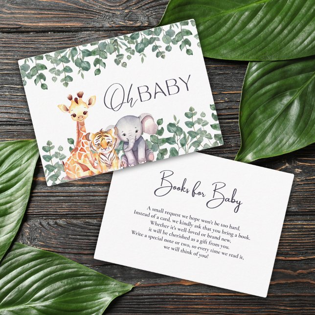 Tarjeta De Recepción Libros de Baby Shower de animales salvajes para be (Subido por el creador)