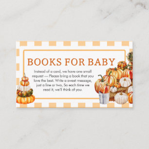 Tarjeta De Recepción Libros de Baby Shower de calabaza de cosecha local