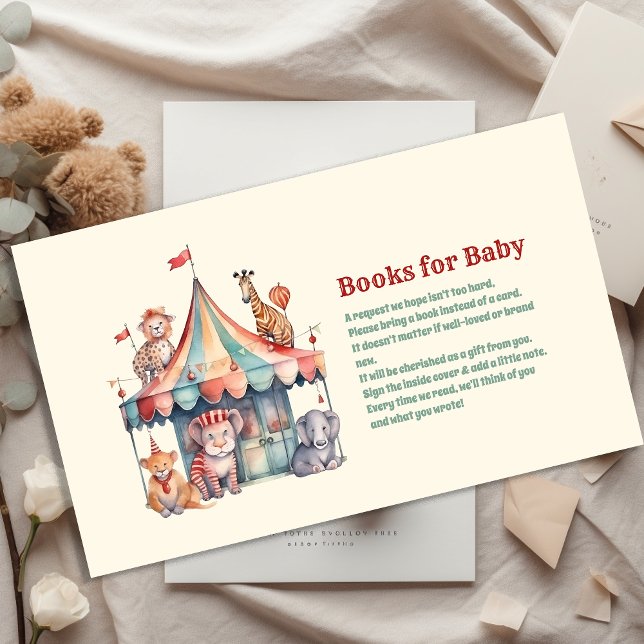Tarjeta De Recepción Libros de Baby Shower de carnaval para la invitaci (Subido por el creador)