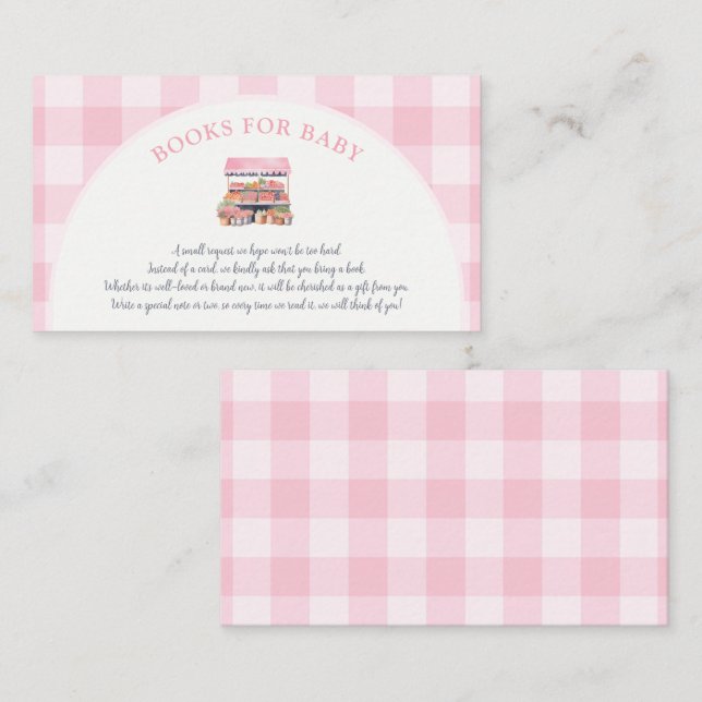 Tarjeta De Recepción Libros De Baby Shower De Chicas De Crecimiento Loc (Anverso / Reverso)